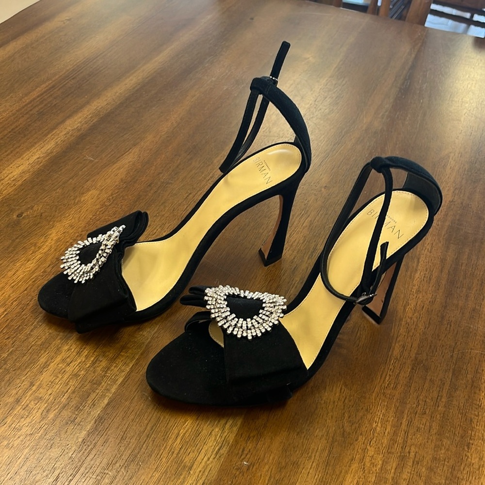 Alexandre Birman suede crystal bow heels!